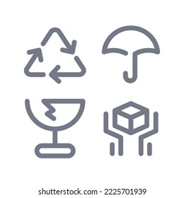 Simple icons for packaging with line art