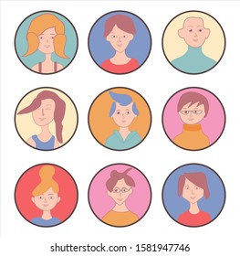 simple icons, people flat icons, vector