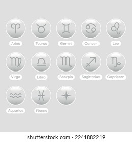 Simple icons related to horoscope