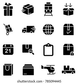 Simple icons related to shipping and logistics. Express Delivery, Fast Delivery, Tracking Order.