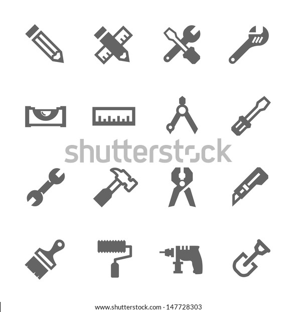 Simple icons related to\
tools.