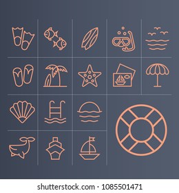 Simple icons of rest on sea
