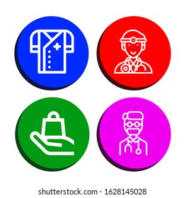 with simple icons set. Contains such icons as Doctor, Handle with care, can be used for web, mobile and logo