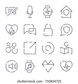 Simple icons set. Different icons for app, programs, sites and other. Editable Stroke