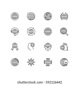 Simple Icons Set of Globe in line style