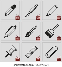 Simple Icons Set Vector Illustration