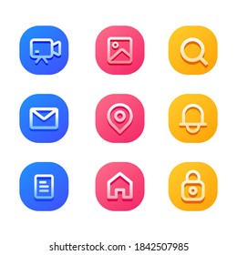 Simple icons set for web or app. User interface