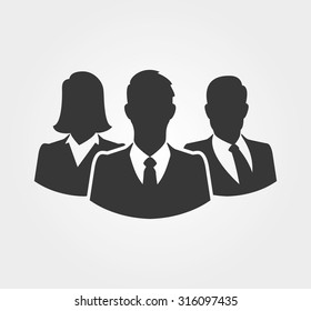 Simple icons: Silhouettes of business people