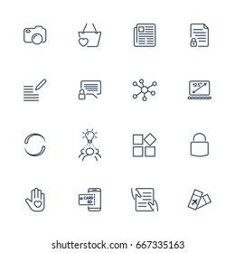 Simple icons for sites, apps,programs and web. Icon set with editable stroke
