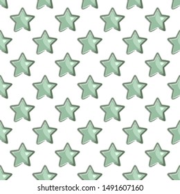 Simple icons stars seamless pattern. Perfect for wrapping paper, greeting card, gift box, fabric, web design. Isolated on white.