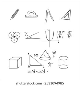ÍCONES SIMPLES DE PAPEL DE CARTA E MATEMÁTICA