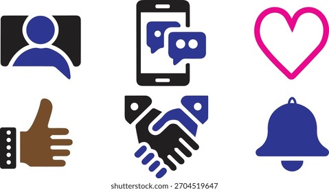 Iconos simples Técnico, Mantenimiento, Red, Configuración y Almacenamiento.