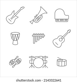 simple icons of various musical instruments