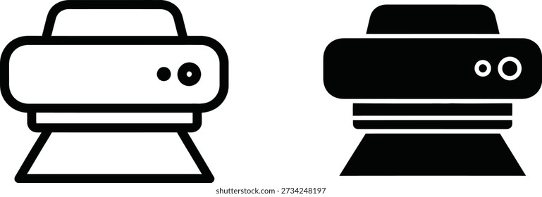 Simple icons of VR headsets in black and white