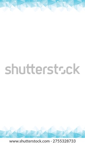 Simple icy blue polygon frame with copy space