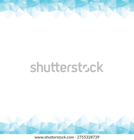 Simple icy blue polygon frame with copy space
