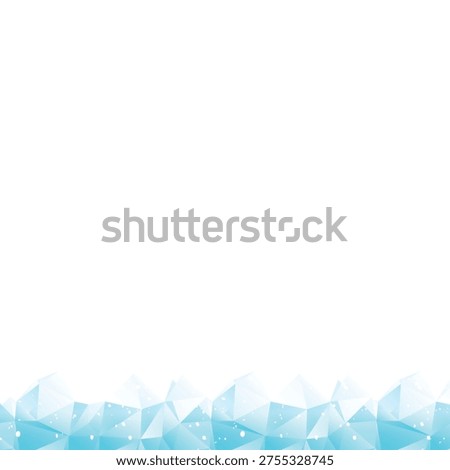 Simple icy blue polygon frame with copy space