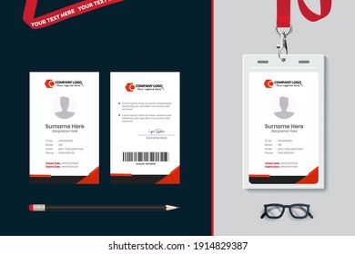 Plantilla de diseño de tarjeta de identificación simple, limpia y lisa, eps 10.