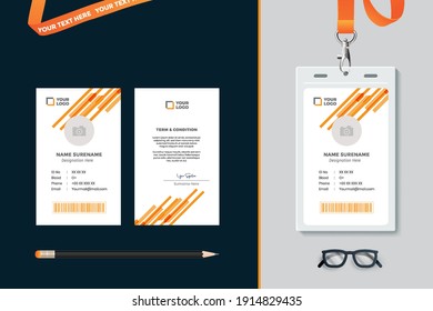 Plantilla de diseño de tarjeta de identificación simple, limpia y lisa, eps 10.