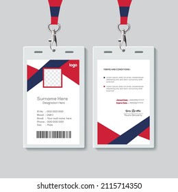 Plantilla de diseño de tarjeta de identificación simple. Vector de plantilla de tarjeta de identidad profesional para el empleado.