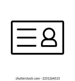 Simple ID Card Icon. Identification card. Vector.