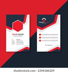 Diseño de plantilla de tarjeta de identificación simple, diseño de plantilla de tarjeta de identificación de empleado