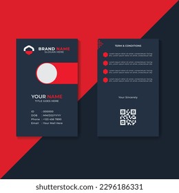 Diseño de plantilla de tarjeta de identificación simple, diseño de plantilla de tarjeta de identificación de empleado