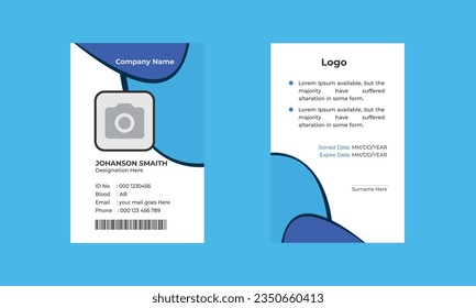 Simple ID Card template design, Employee or Student ID Card template design. 