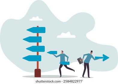 Simple idea for business success, simplify complicated directions to be easy success way, effective thinking.business concept.flat character.