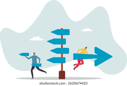 Simple idea for business success, simplify complicated directions to be easy success way, effective thinking.character for design.