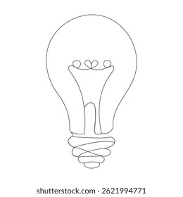 Simple Idea  Lightbulb Line Art  Vector 