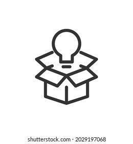 Einfaches Ideenzeilensymbol. Premium-Symbol im Strichstil. Design des Ideensymbols. Vektorgrafik.