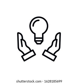 Simple idea line icon. Stroke pictogram. Vector illustration isolated on a white background. Premium quality symbol. Vector sign for mobile app and web sites.