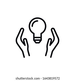 Simple idea line icon. Stroke pictogram. Vector illustration isolated on a white background. Premium quality symbol. Vector sign for mobile app and web sites.