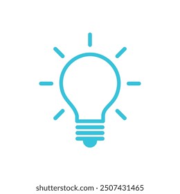 Simple ideas, solving problem icon. Light Bulb. Isolated on white background.