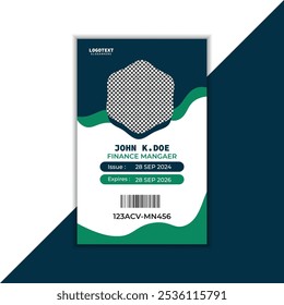 Plantilla simple de diseño de tarjeta de identidad. Diseño de tarjeta de identificación de Profesional para empleados. Vector