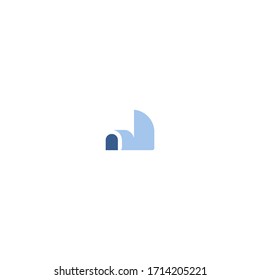 simple igloo logo icon design with blue colour