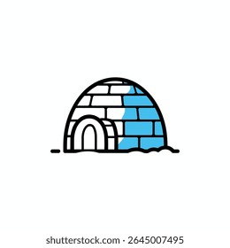 Simples iglu fica neve ártico desenho mínimo