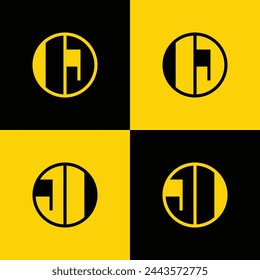 Conjunto de logotipo simple de letras IJ y JI, adecuado para negocios con iniciales IJ y JI