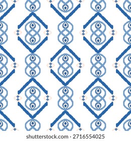 Patrón sin fisuras de forma moderna simple de Ikat, diseño geométrico, Fondo de pantalla sin fisuras de colores limpios de Ikat. Arte de fondo abstracto étnico Ikat. Ilustración para, impresión, moda, Fondo de pantalla, telón de fondo, taza, alfombra, cubierta de cojín.
