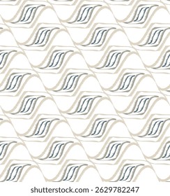 Simples Ikat inverno bege ornamento folclore geométrico com padrão de ondas fundo texturizado. Textura vetorial étnica tribal para têxtil, vestido, papel de parede, impressão 
