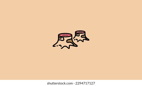 simple illegal logging illustration with handrawn style