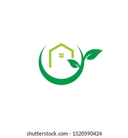 simple illstration green leaf logo