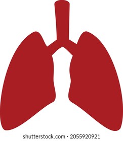 Simple illsutration of human lungs icon symbol vector