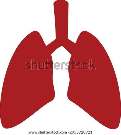 Simple illsutration of human lungs icon symbol vector