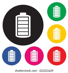 Simple illustrated battery icon with charge level.