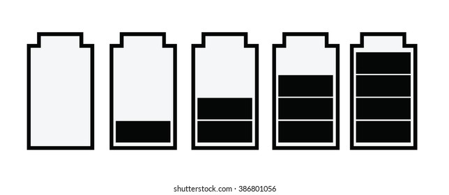 Simple illustrated battery icon with charge level