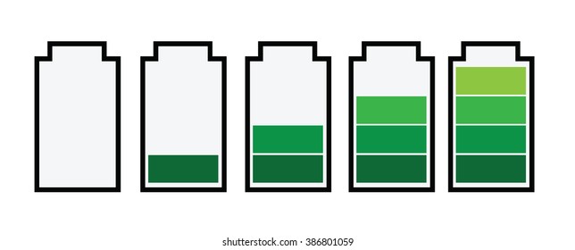 Simple illustrated battery icon with charge level