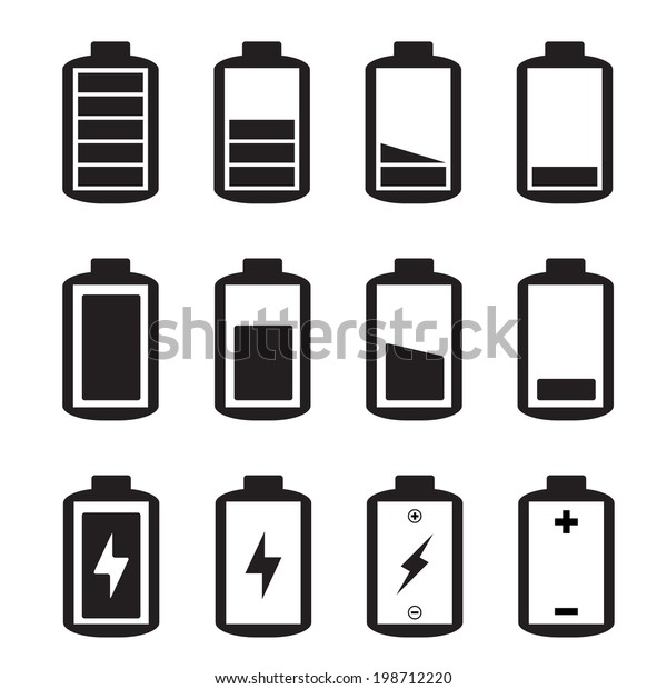 Simple Illustrated Battery Icon Charge Level Stock Vector (Royalty Free ...