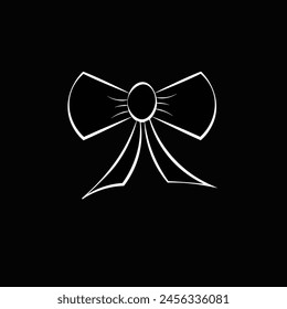 Simple Illustrated  Black Bow Design Template